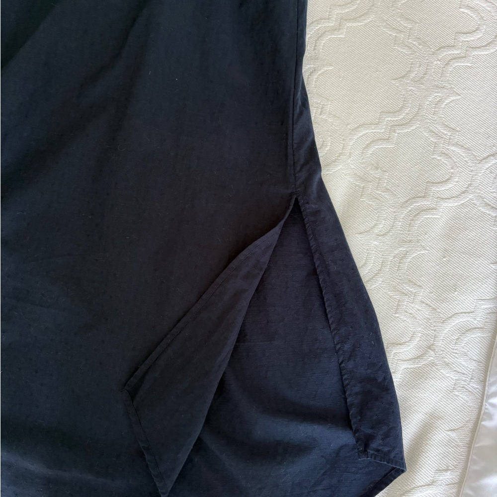 Treasure & Bond Navy Blue Cabana Dress with Gold Embroidered Accents - Picture 6 of 7